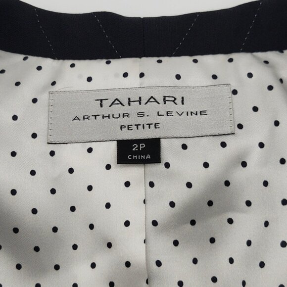 Tahari ASL Blazer Suit Jacket Separates Pinstripe Black White Career Academia 2P - Picture 4 of 8